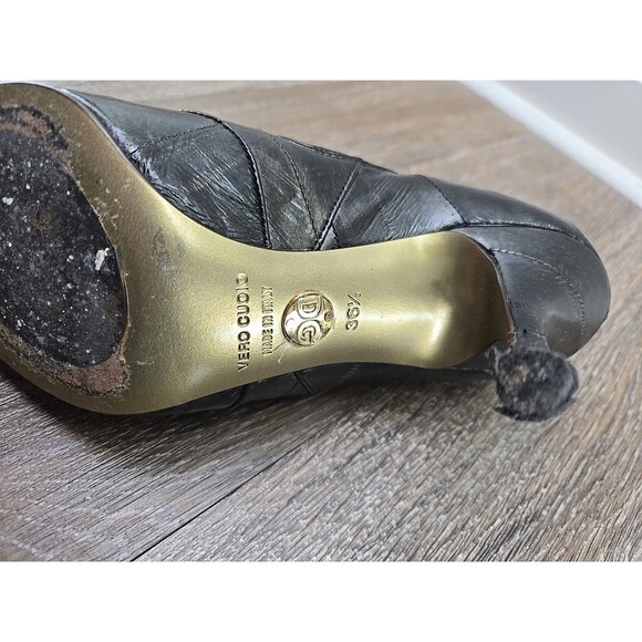 Dolce & Gabbana Bootie Boot Bordeaux Eel Leather Pointed Italy 36.5 US 6.5 - Picture 7 of 16